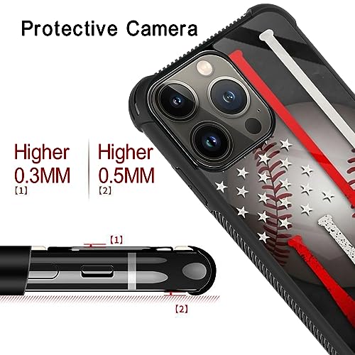Coque anti-collision quatre coins iPhone 15 Pro drapeau de baseball - 4