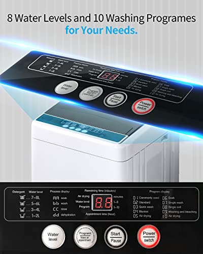 Tabu 41003/4 Portable Washer And Dryer Combo, 17.6Lbs Full-Automatic Washing Machine With 10 Washing Programs And Drain Pump & 13Lbs Compact Dryer With Stainless Steel Inner Tub thumb #2