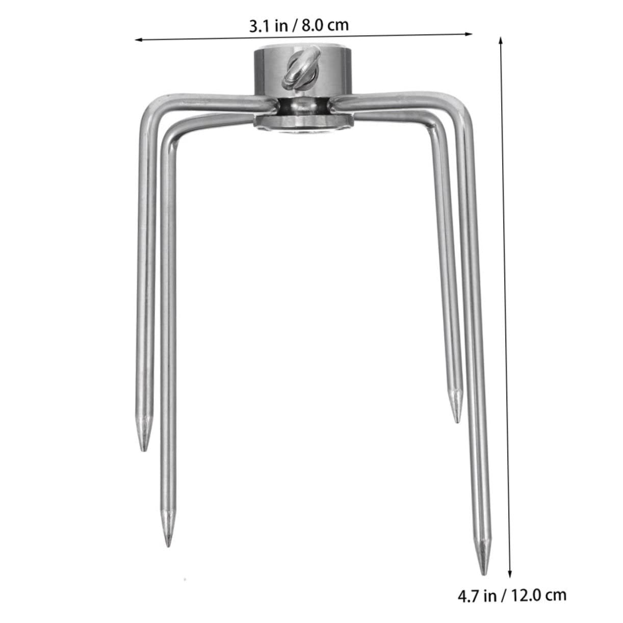 HEMOTON 1Pc Stainless Steel Barbecue Forks Rotisserie Meat Fork for Grill Bbq Durable Prong Design Easy to Use Dishwasher Safe Grilling Accessory for Cooked
