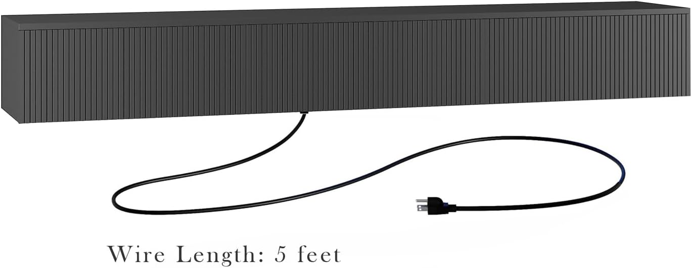 Floating TV Stand, Wall Mounted TV Shelf with LED Lights & Power Outlet, 68.8" Modern Entertainment Center Media Console with Storage with 3 Fluted Flip-Down Doors for Living Room,Bedroom(Black)