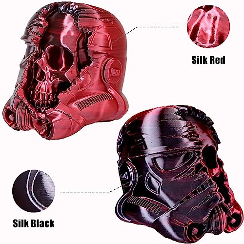 Image of PLA Filament 1.75mm, Silk PLA 3D Printer Filament, High Speed Printing Dual Color Filament Black Red 2 in 1 Coextrusion 1.75 PLA Filament + /-0.02mm, 1kg /2.2lb