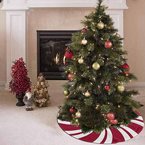 Mint Sugar Red White Swirl Candy Christmas Tree Skirt 36 In For Christmas Decorations Skirt Rustic Xmas Holiday New Year Party Tree Mat Decor Indoor Outdoor Christmas Tree Mats #TOP3