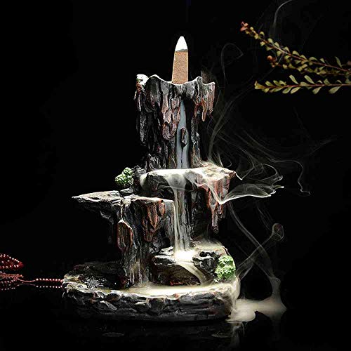 LEAFIS Waterfall Monk Backflow Incense Burner Mountain Tower Incense Holders for Home Office