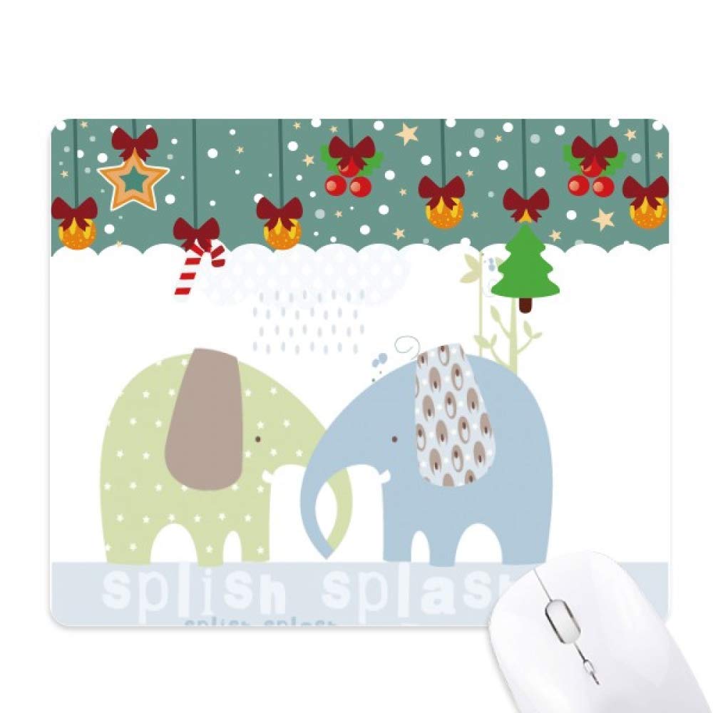 Tapis de souris éléphant bleu vert Splash antidérapant - 5