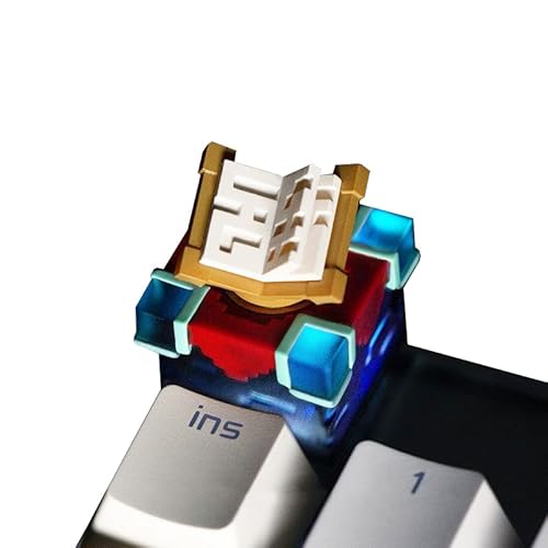 Mechkeeb 3D Rotatable Book Artisan Keycap - Block-Style Translucent Design, MX Switch Compatible for Mechanical Keyboards