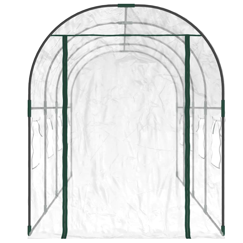 Gewächshaus 160x400x190 cm transparent mit Stahlrahmen und PVC-Abdeckung für Hobbygartenbau, ideal für Tomaten, Gemüse, Aussaat, Frostschutz und Pflanzenpflege im Outdoor-Bereich