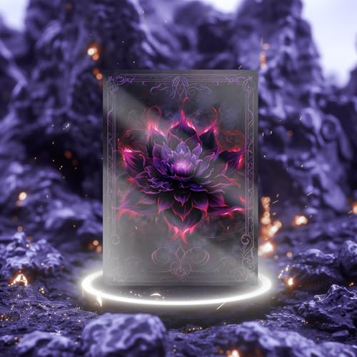 Image of MTG Card Sleeves 100CT (Crimson Black Lotus), Matte Art Card Sleeves, Matte Back & Clear Front, 66x92mm