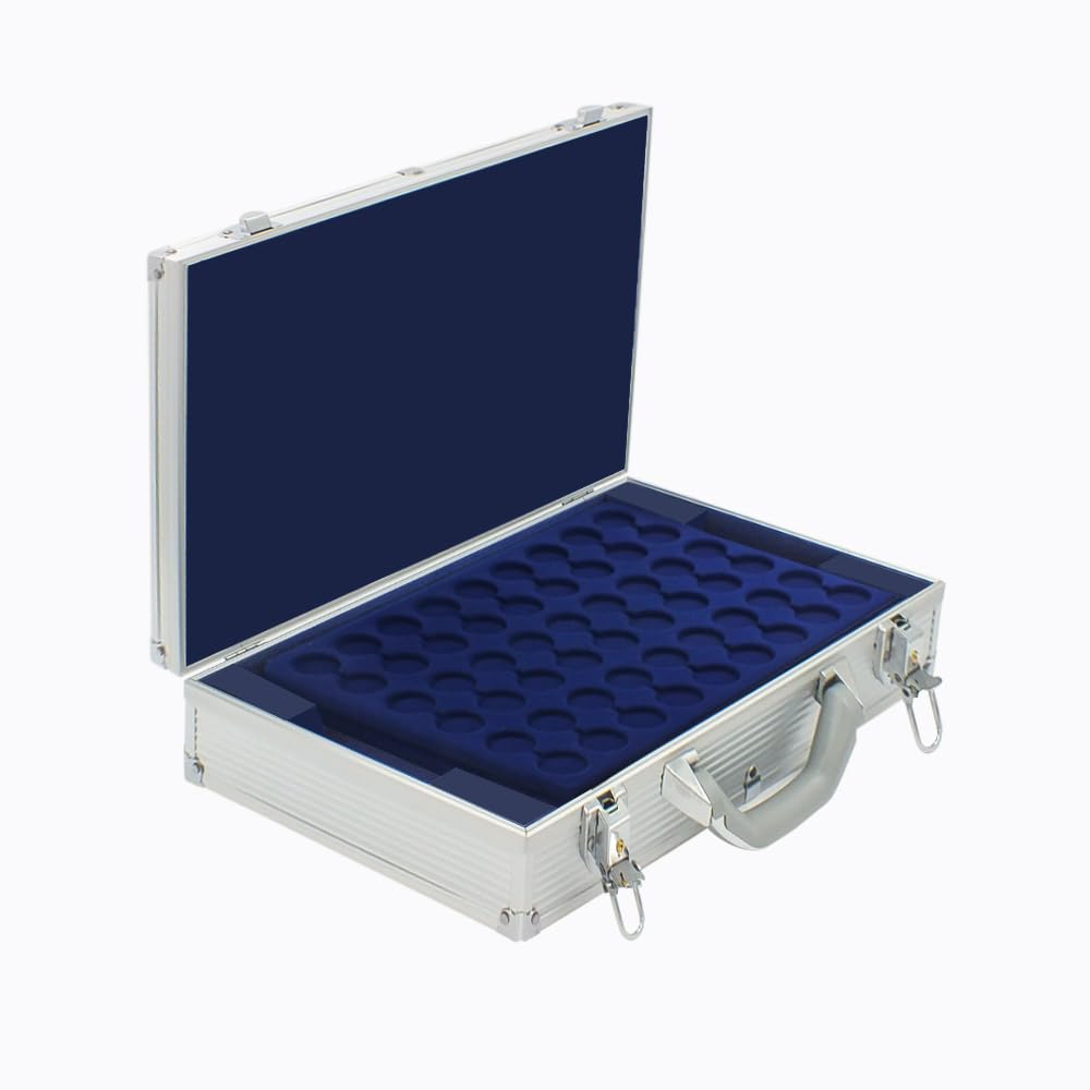SAFE N° 11271 Couvercle de champagne Boîte de collection avec plaque métallique 3D multicolore I 4 tableaux bleu roi pour 216 capsules de champagne ou capsules I Env. 410 x 230 x 85 mm