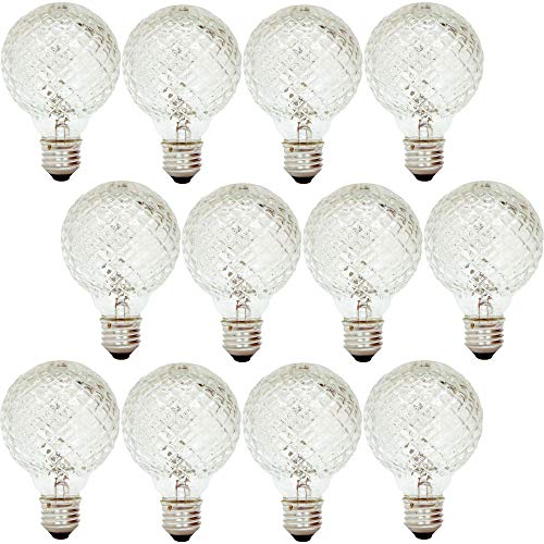 GE Lighting 16774 40-Watt Halogen Faceted G25 Vanity Light Bulb (12 Pack)