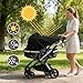 Baby Stroller Universal UPF 50+ Sun Protector Shade Blackout Cover Pushchair Shield Canopy Pram Rain Sunshade With See Through Extender Accessory Easy Installation