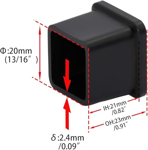 Miniatura 70 de Flyshop 8 tapas para patas de sillas de patio, de PVC, protectores de suelo cuadrados para patas de silla, fundas cuadradas para muebles, 3/4 PVC