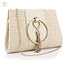 Straw Handbag Evening Bag Clutch Purses for Women, Fashion Summer Beach Tote Tassels Straw Clutch (Off White)