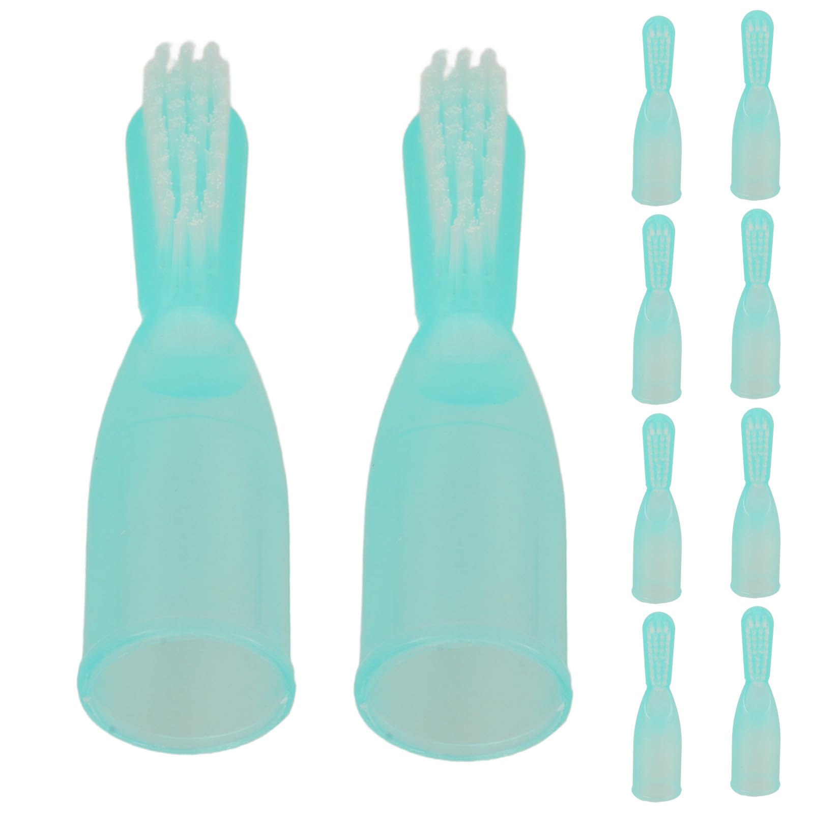 ARTIBETTER 20pcs Green Mini Finger Cover Toothbrushes for Prison Use, Small Wear-Resistant Manual Toothbrushes with Thumb Sleeve, Safety Oral Care Tools for Institutional Settings