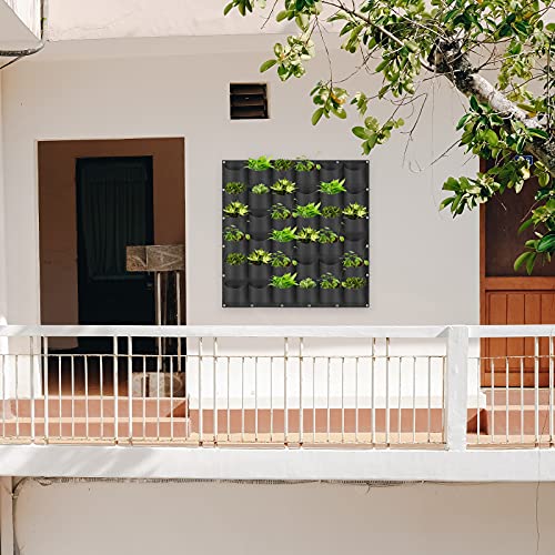 LITLANDSTAR Hanging Planters, 36 Pockets Hanging Vertical Wall Mounted Planter, Plants, Grow Bags, Gardening Vertical Greening Flower Container Plant Pouch Storage Bags (1m x 1m, - Image 8