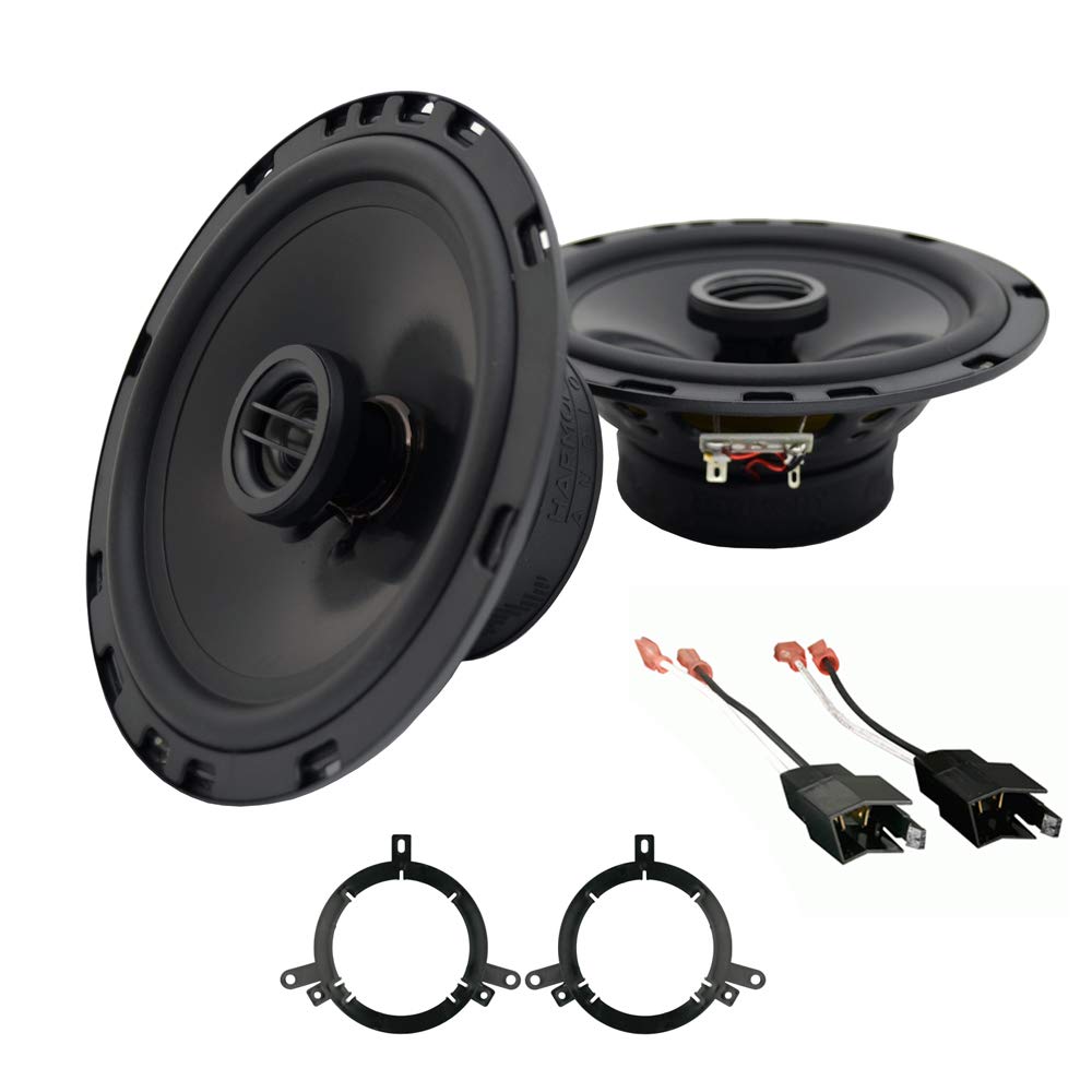 Harmony Audio Bundle Compatible with 1997-2000 Dodge Dakota HA-R65 New Front Door Speaker Replacement Upgrade Package with HA-826600 Aftermarket