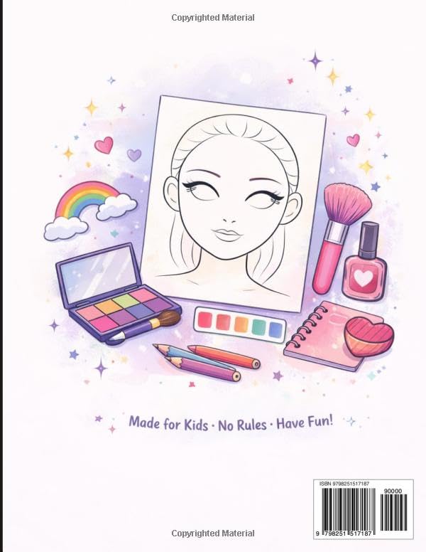 Makeup Practice Book for Kids: 100 Face Charts, Simple Skincare Tips, Color Theory, and Creative Makeup Practice for Ages 6–12 image 3