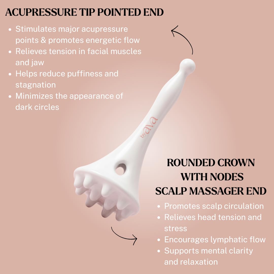 byAVA Gua Sha Face and Scalp Massager, Ceramic Acupressure Sculptor Tool
