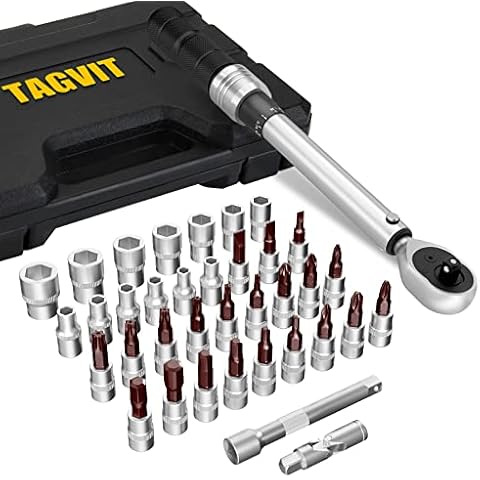 TAGVIT Llave Dinamométrica 1/4" 5-25 Nm Kit para Bicicleta MTB Moto Cover