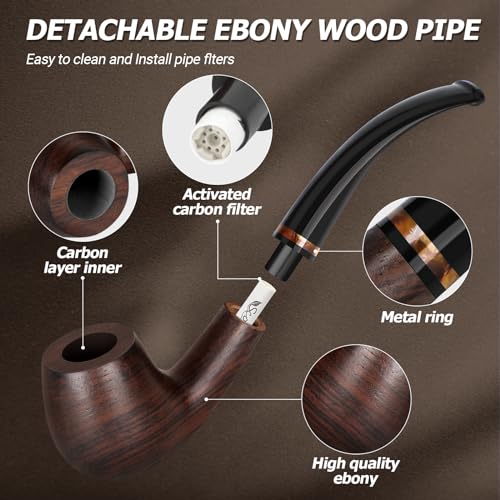 Set artesanal para fumar con pipa y encendedor recargable miniatura 2