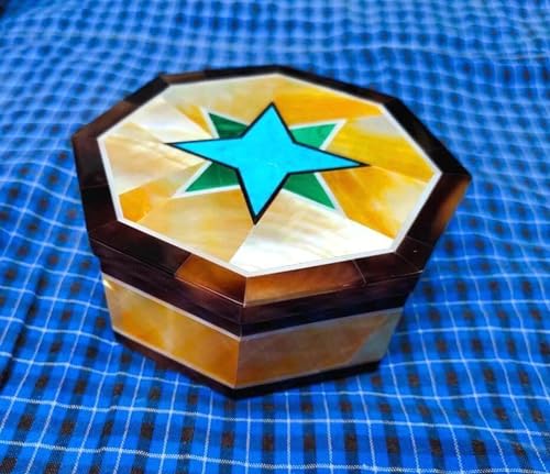 Caja de gemelos de mármol, caja de joyería octogonal, caja de goma de 5 x 5 pulgadas, caja de corbata para marido, caja de cosméticos de madreperla para oficina