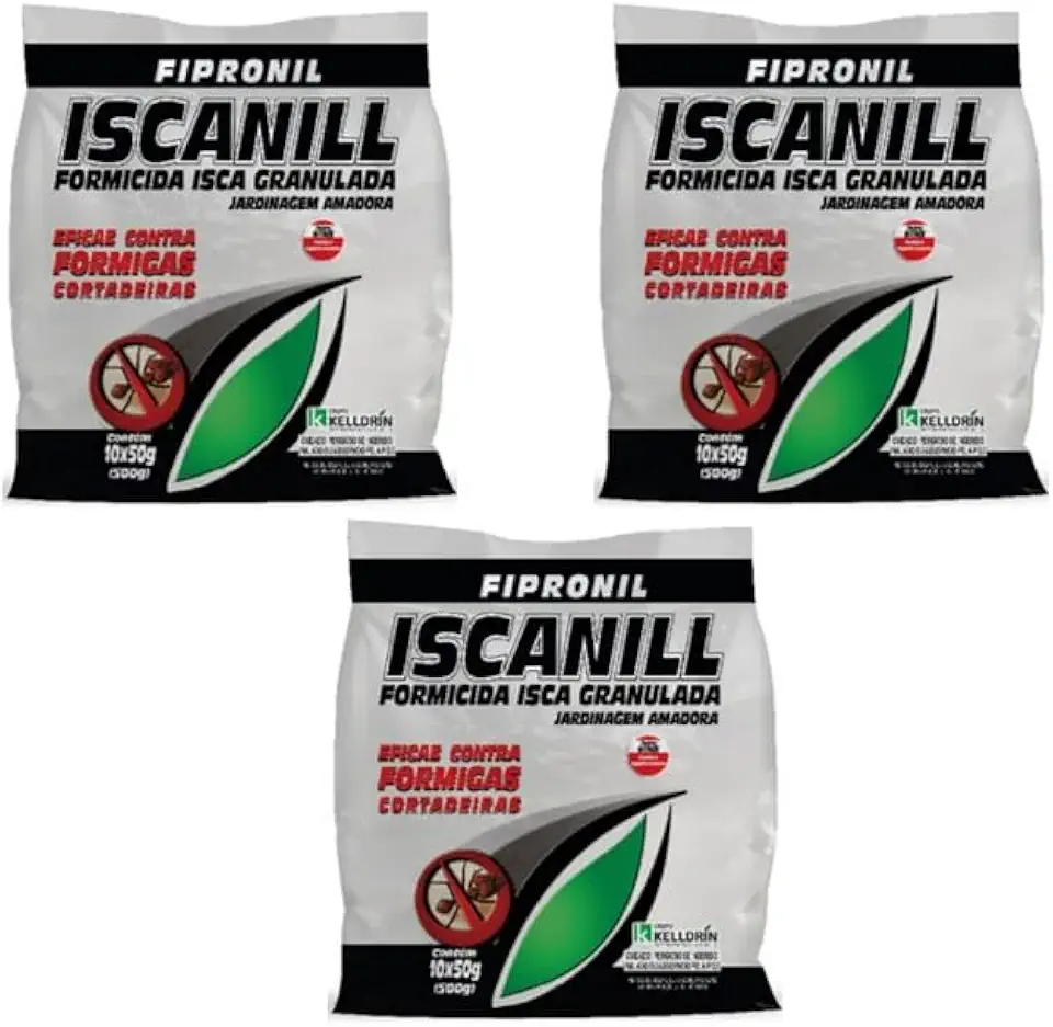 3 Pacotes Iscanill Isca Granulada Para Formigas Cortadeiras Formicida kelldrin 10x50g (1,5kg)
