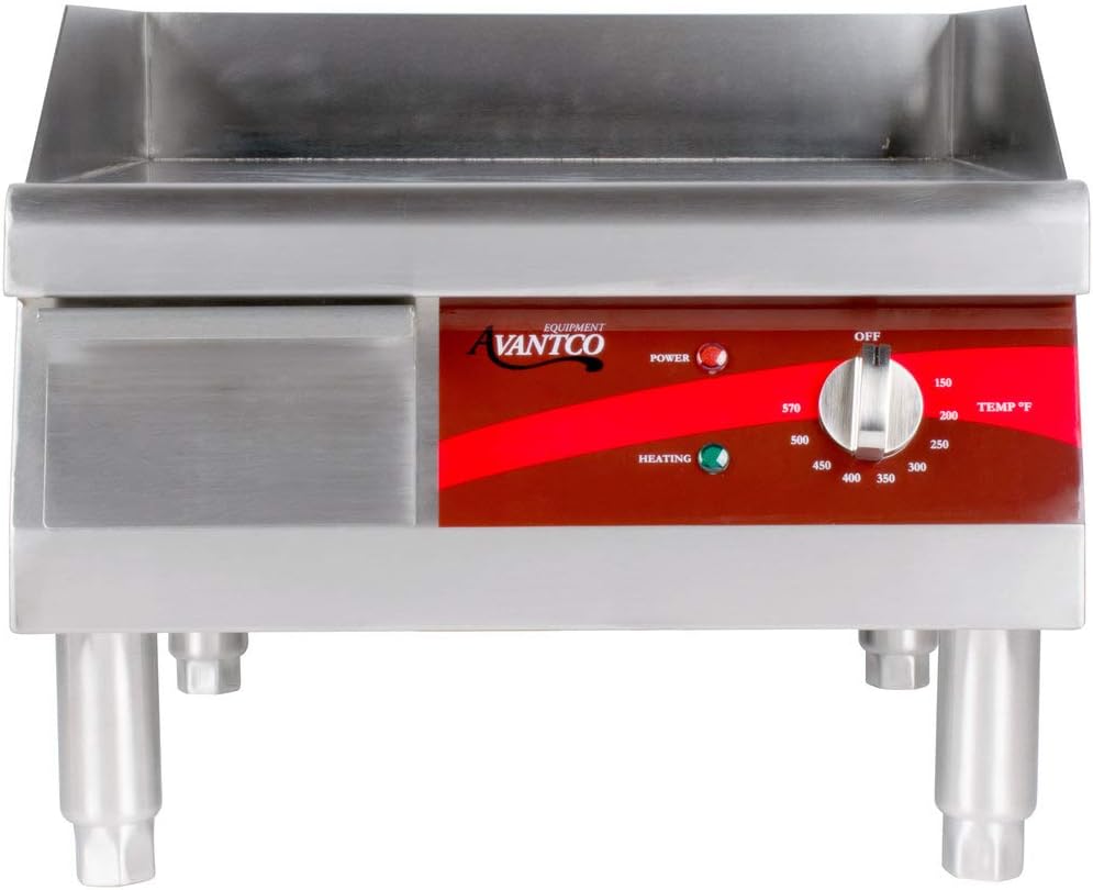 Avantco EG16N 16" Electric Countertop Griddle 120V, 1750W