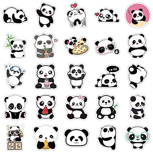 Cute Panda Cartoon Vinyl Stickers 50Pcs for Water Bottles Laptop Computer Skateboard Cute Sticker Gift for Kids Teens Waterproof - Image 4