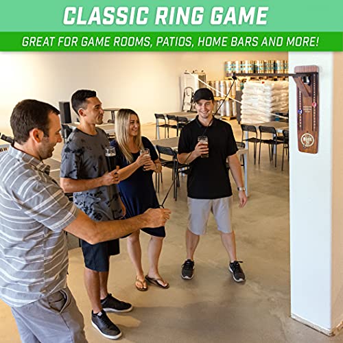 Image of GoSports Hook 21 Wall Mount Ring Swing Game - Play Indoors or Outdoors with Foldable Arm