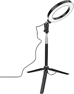 EPANO 6in Ring Fill Light With Tripod And Phone Holder, 3 Light Modes Adjustable Video Fill Lamp For Makeup Selfie for Phone Video Recording, Live Stream