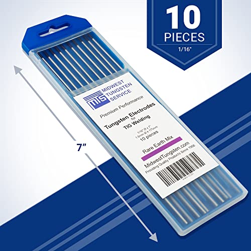 TIG Welding Tungsten Electrodes Rare Earth Blend 1.6 mm x 175 mm (Purple, EWG) 10-Pack, 1/16" - Image 2