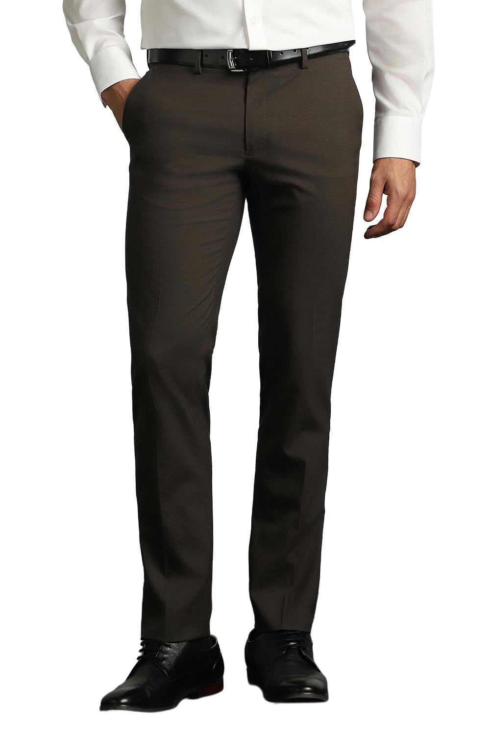 Van Heusen Men's Mid Rise Slim Fit Premium Formal Trousers | Superior Comfort | Auto-Flex Waist Band | Soft Touch