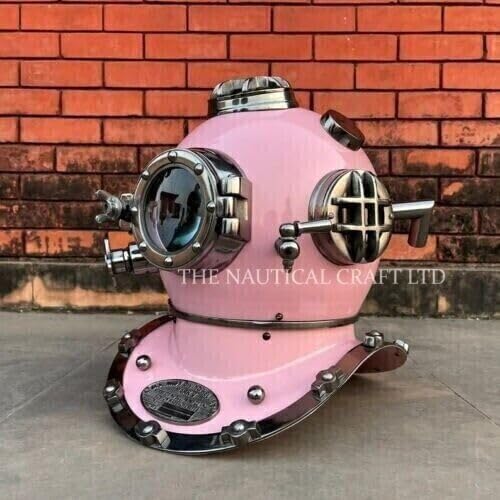 Generic Diving Helmet US Navy Mark V Divers Helmet Baby Pink Color Nautical Replica Gift