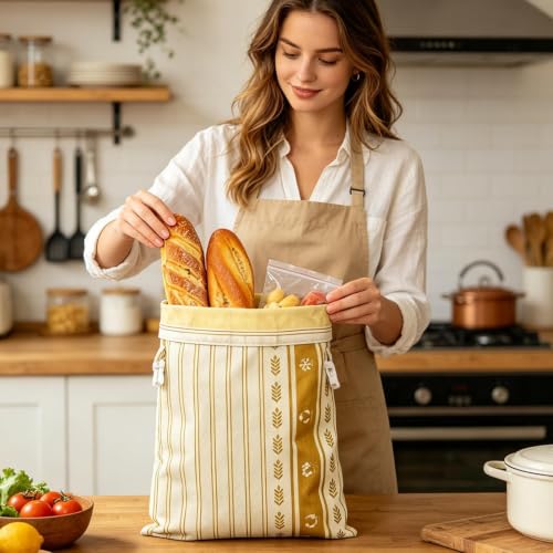 Bolsa de pan con cierre hermético de hebilla para conservación 3