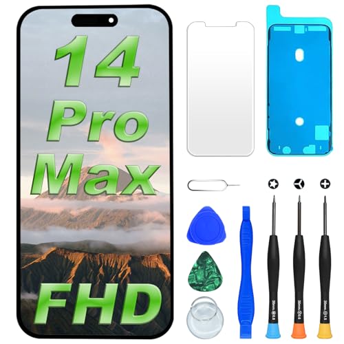 DIGI4U LCD for iPhone 14 Pro Max Screen Replacement 6.7 Full HD Face ID Truetone Screen for iPhone 14 Pro Max Display Digitizer Assembly with Repair Tools for iPhone 14 Pro Max Replacement Screen