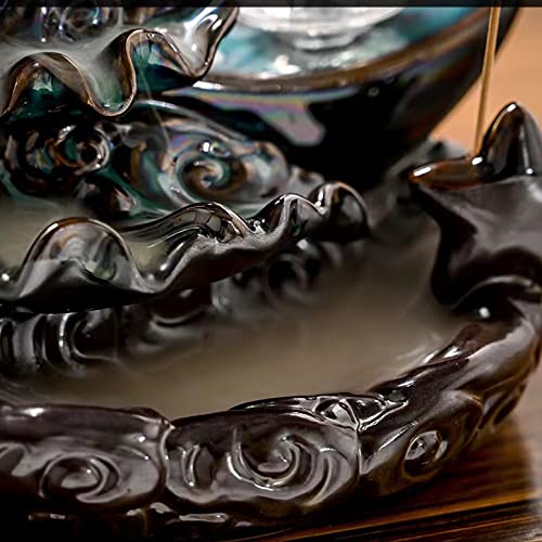 Zvaiuk Ceramic Moon Backflow Incense Burner, Waterfall Incense Burner With Star, Crystal Sun,Aromatherapy Accessories #TOP6