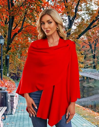 Image of PULI Womens Cross Front Poncho Shawl Wrap Elegant Wedding Formal Gift