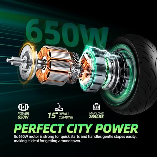 Image of Electric Scooter, 500W /650W Motor, Up to 19 MPH & 25 Miles Long-Range, 10 inch Pneumatic Tires, Foldable E Scooter for Adults with Dual Braking System and APP, Ideal for Safe Commuting