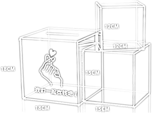 Miniatura 6 de LXBAMKEA Bancos de dinero para niños, alcancía transparente, tarro de dinero de acrílico para ahorrar dinero, caja de dinero de almacenamiento de