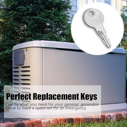 Image of 0G66240KEY Replacement Keys for Generac Home Standby Generator Cabinet Case Lock 0G6624 0G66240, Compatible with Generac Honeywell Guardian Generator 13kw 16kw 22 kw 26kw 24kw Home Generater