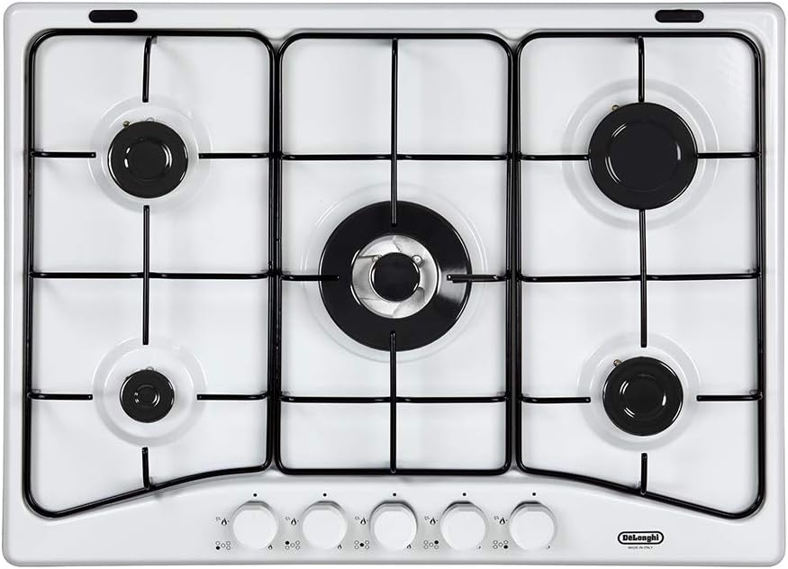 DELONGHI FFB 57 ASV PIANO COTTURA 68/70 CM 5 FUOCHI A GAS GRIGLIE SMALTATE  BIANCO FFB57ASV : Amazon.it: Grandi elettrodomestici