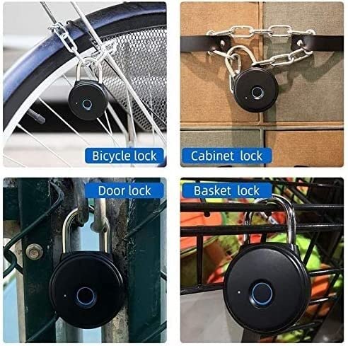 Candado con Huella Dactilar, Cerradura Inteligente con Bluetooth para teléfono, Cerradura de Seguridad para Puerta Exterior, línea de candados