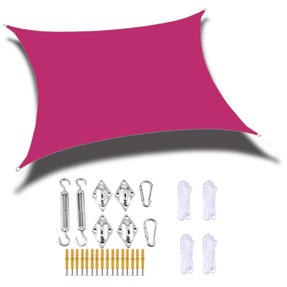 Voile d'ombrage imperméable 5x5m rose rouge crée un coin de fraîcheur design dans votre cour