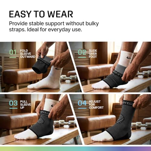 Image of Modvel Foot & Ankle Brace Socks for Sprained Ankle Compression Sleeve - Foot Support for Women & Men - Tendonitis & Arthritis Ankle Brace Sports Running, Torn Ligaments & Women Stabilizing Ankle Wrap