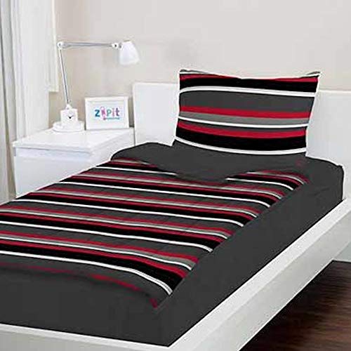 TVTime Direct ZIPIT Bedding Set (Gray Stripes) Queen