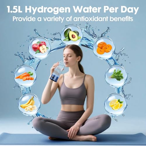 Hydrogen Water Bottle, Portable Hydrogen Water Bottle Generator, 1500 PPB Smart Hydrogen Water Machine with SPE/PEM Tech, Rechargeable Ionizer Machine for Home, Travel & Office Fitness Drinking - Image 4