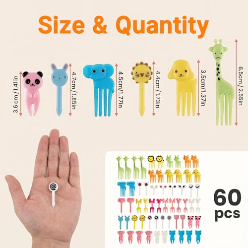 Miniatura 5 de Ztolbriy Mini Tenedores Postre, 60 Piezas Tenedores Pequeños Reutilizables Para Niños, Ideal Para Lonchera, Fiesta, Té De La Tarde Y Celebración De Cumpleaños