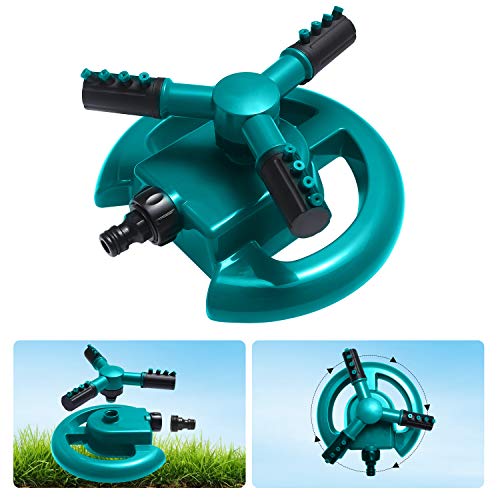 TBFUNNY Garden Sprinkler, 360Â° Automatic Rotating Lawn Sprinkler, Good Stability, Simple Pipe Connection, Can be Used for Lawn, Garden, Vegetable Garden, Etc