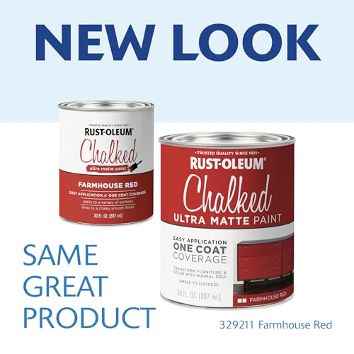 Image of Rust-Oleum Farmhouse Red Chalked All-in-One Ultra Matte Paint | One Coat Coverage | No Primer, Sanding, Or Topcoat Needed | Easy Clean Up | Made in USA | 30 OZ