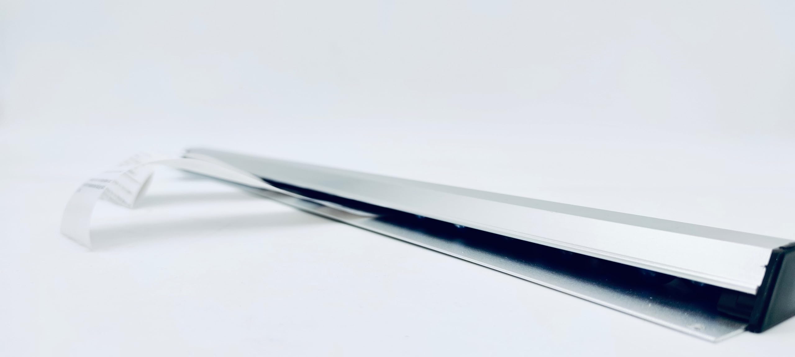 Morleos Bonschiene Silber Aluminium Bonleiste inkl. selbstklebendes Band Bonhalter Gastro Klemmleiste Notiz Kugelgreifsystem Leiste Zettelhalter Klemmschiene Kassenbonhalter + Schrauben/Dübel (60 cm)