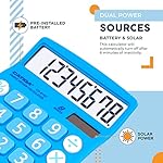 CATIGA Desktop Calculator 8 Digit with Solar Power and LCD Display, Big Buttons, for Home, Office, School, Class and Business, 4 Function Small Basic Calculators for Desk, CD-8185 - Image 3